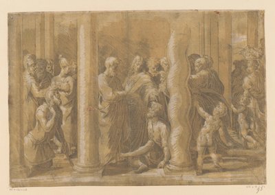 San Pedro y San Juan curan a un paralítico de Parmigianino (attributed to)