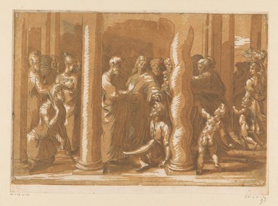San Pedro y San Juan curan a un paralítico de Parmigianino (attributed to)