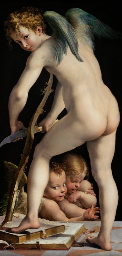 Esculpir con arco Amor"
" de Parmigianino