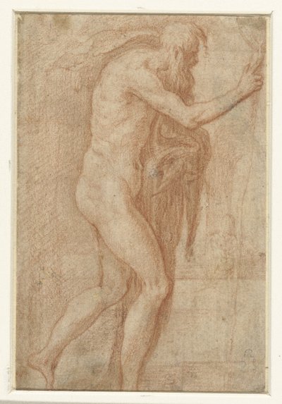 Hombre levantando el dedo en señal de advertencia de Parmigianino