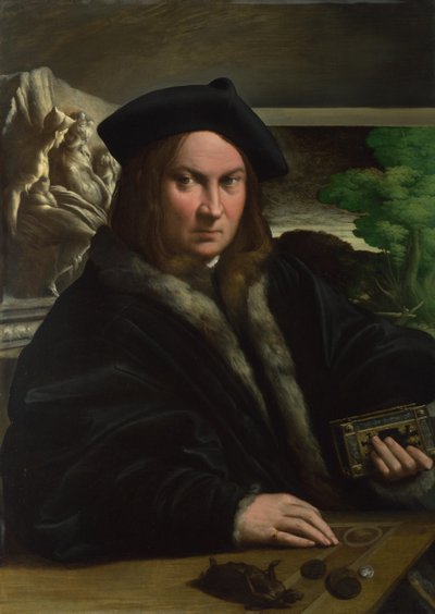 Retrato de un coleccionista, c. 1523 de Parmigianino
