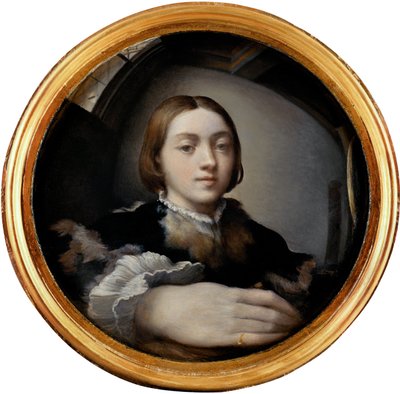 Autorretrato en un espejo convexo, ca 1524 de Parmigianino