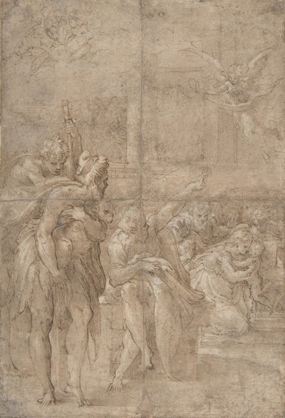 La adoración de los pastores, 1524-27 de Parmigianino