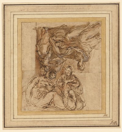 Dos estudios para una Sagrada Familia de Parmigianino