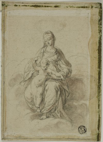 La Virgen y el Niño sentados en las nubes de Parmigianino