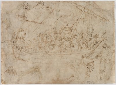 Navicella recto Dos Dibujos de Barcos verso, c. 1410s de Parri Spinelli