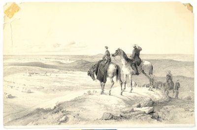 Florence Nightingale y Mr. Bracebridge en la colina de Cathcart con vista a Sebastopol el 8 de mayo de 1855 de Parthenope Nightingale