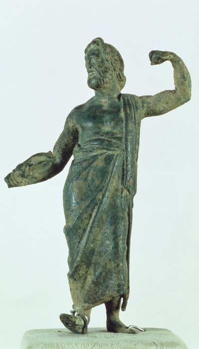 Figura de Shami, posiblemente Zeus o Poseidón, recuperada del templo en ruinas en la ciudad de Nehavand (conocida como Laodicea), Irán de Parthian School