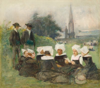 Estudio para "Mujeres bretonas en un perdón" de Pascal Adolphe Jean Dagnan Bouveret
