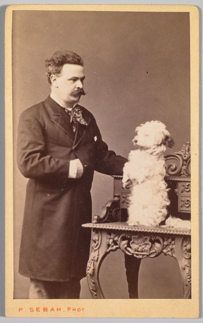 Retrato de un hombre y su perro, c. 1880 de Pascal Sébah