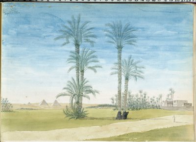 Egipto: "Pirámides de Gyze" (Guizeh, Guiseh, Giza) Dibujo de Pascal Coste (1787-1879) Museo de Arqueología Mediterránea, Marsella de Pascal Xavier (after) Coste