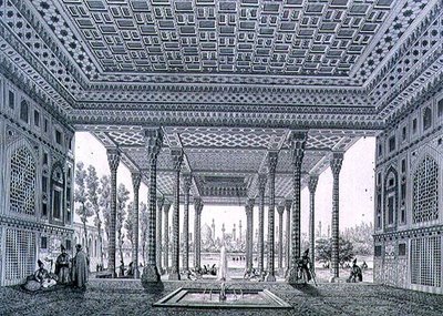 Vista interior del Pabellón de los Espejos, Isfahan, lámina 35 de 