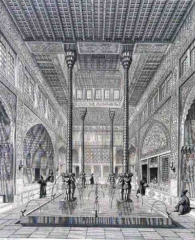 Interior del Palacio de Chahar Bagh, en Isfahan, de 
