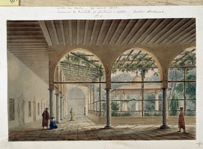 Orientalismo: convento de derviches y fuente. Dibujo de Pascal Coste (1787-1879) de Pascal Xavier (after) Coste