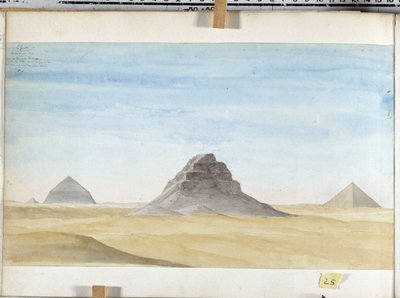 Vista de la pirámide de Dachour. Dibujo de Pascal Coste (1787-1879) Museo de Arqueología del Mediterráneo, Marsella de Pascal Xavier (after) Coste