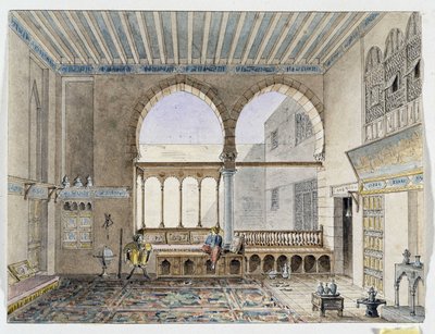 Vista del interior del Palacio del Jeque Jabarti. Acuarela de Pascal Coste (1787-1879) Museo de Arqueología del Mediterráneo, Marsella de Pascal Xavier (after) Coste
