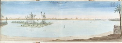 Vista de las pirámides de Guizeh (Guiseh, Giza, Giza), Sakarra y Datekour. Egipto Acuarela de Pascal Coste (1787-1879) Biblioteca Municipal de Marsella de Pascal Xavier (after) Coste