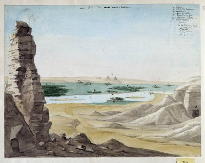 Vista tomada desde el monte Kattan. Egipto. 1818 Dibujo de Pascal Coste (1787-1879) Museo de Arqueología Mediterránea, Marsella de Pascal Xavier (after) Coste