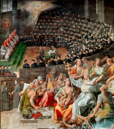 El Concilio de Trento en 1545 y 1563 Fresco de Pasquale Cati (1588-1589) de Pasquale Cati