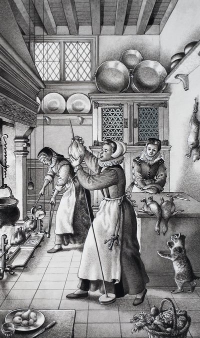Cocina del siglo XVI de Pat (1907-95) Nicolle