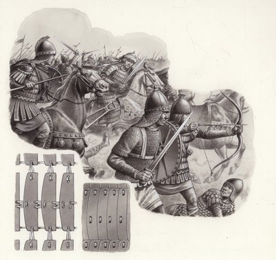 Ejército del Jalifa de Persia en la Edad Media (gouache sobre papel) de Pat (1907-95) Nicolle