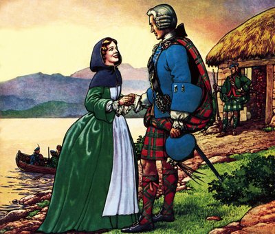 Bonnie Prince Charles y Flora Macdonald de Pat (1907-95) Nicolle