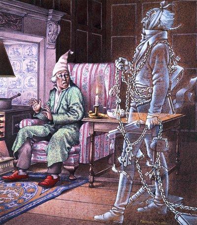 Fantasma de Navidad (gouache sobre papel) de Pat (1907-95) Nicolle