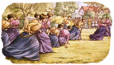 Hockey, jugado por mujeres con faldas largas de Pat (1907-95) Nicolle