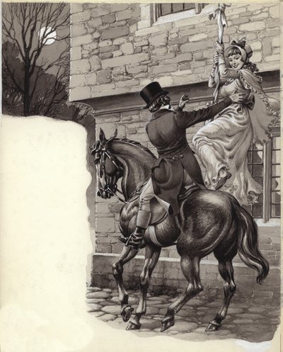 John Peel y Mary White se fugan a Gretna Green (gouache sobre papel) de Pat (1907-95) Nicolle