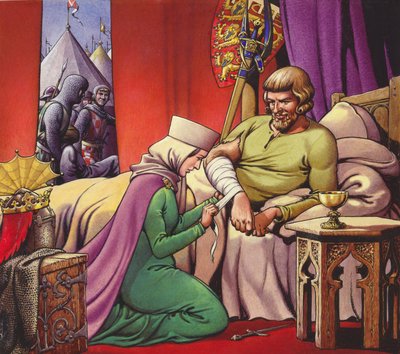 Rey Eduardo I, el rey guerrero (gouache sobre papel) de Pat (1907-95) Nicolle
