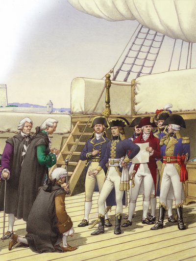 Napoleón acepta la rendición de Malta (gouache sobre papel) de Pat (1907-95) Nicolle