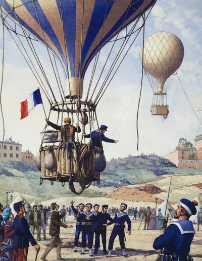 La maravillosa historia de Francia: París asediada (gouache sobre papel) de Pat (1907-95) Nicolle