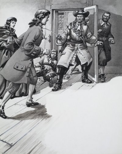 Ilustración de historia sin identificar de Pat (1907-95) Nicolle