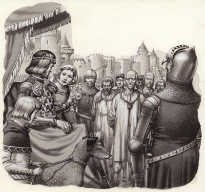 Seis valientes burgueses de Calais a punto de ser ejecutados (gouache sobre papel) de Pat (1907 95) Nicolle