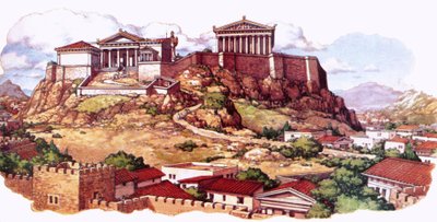 La Acrópolis, o antigua ciudadela, de Atenas tal y como era en el siglo V. de Pat (1907 95) Nicolle