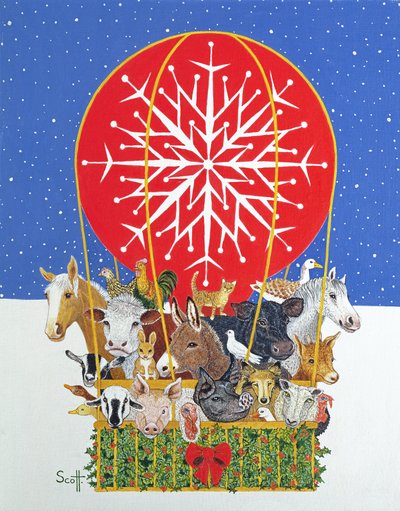 Viaje de Navidad (óleo sobre lienzo) de Pat Scott