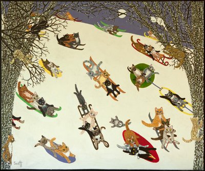 Holding On, 2011 (acrílico sobre percal) de Pat Scott