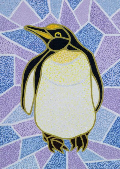 Pingüino en vidriera de Pat Scott