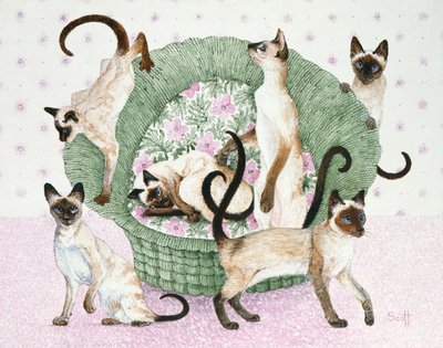 Somos siameses (acrílico sobre percal) de Pat Scott
