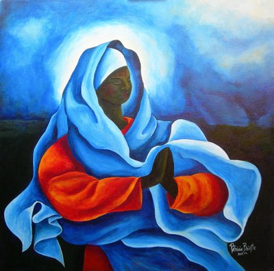 María en la tormenta, 2011 (acrílico sobre lienzo) de Patricia Brintle