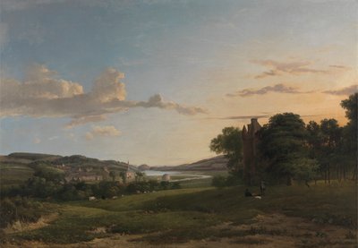 Vista de Cessford y el pueblo de Caverton, Roxboroughshire, en la distancia de Patrick Nasmyth