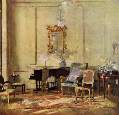 Salón de Sir James Guthrie (litografía en color) de Patrick William Adam
