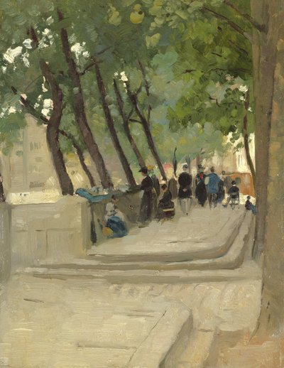 El mercado de libros en la orilla izquierda, París, c.1900 de Patrick William Adam