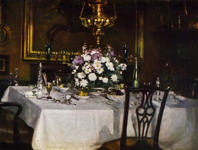 La mesa de la cena, Ardilea (litografía en color) de Patrick William Adam