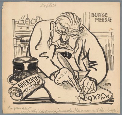 El alcalde prohíbe el Día de los Difuntos de Heijerman Libertad (título sobre objeto) de Patricq Kroon (signed by artist)