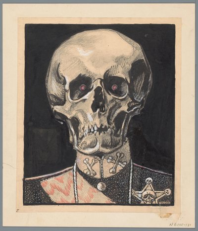 Dood como vredesstichter El pacificador supremo (título sobre el objeto) de Patricq Kroon (signed by artist)