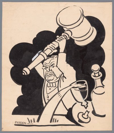 hombre con mazo La central eléctrica por venir (título sobre el objeto) de Patricq Kroon (signed by artist)