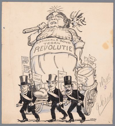 Carroza de la Asociación Nacional contra la Revolución de Patricq Kroon (signed by artist)