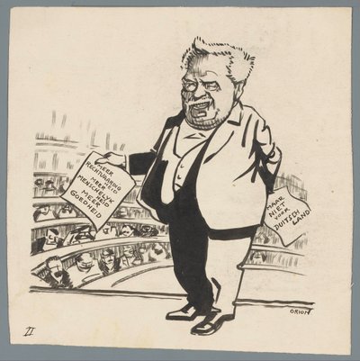 Tratamiento estricto de Alemania Más justicia, más humanidad, más bondad / pero no para Alemania (título sobre objeto) de Patricq Kroon (signed by artist)