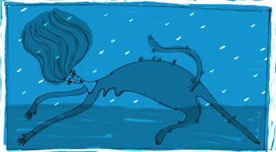Strega del Tchesal (Chiesale): bruja que se transforma en gato para espiar a los hombres. Ilustración de Patrizia La Porta. de Patrizia La Porta